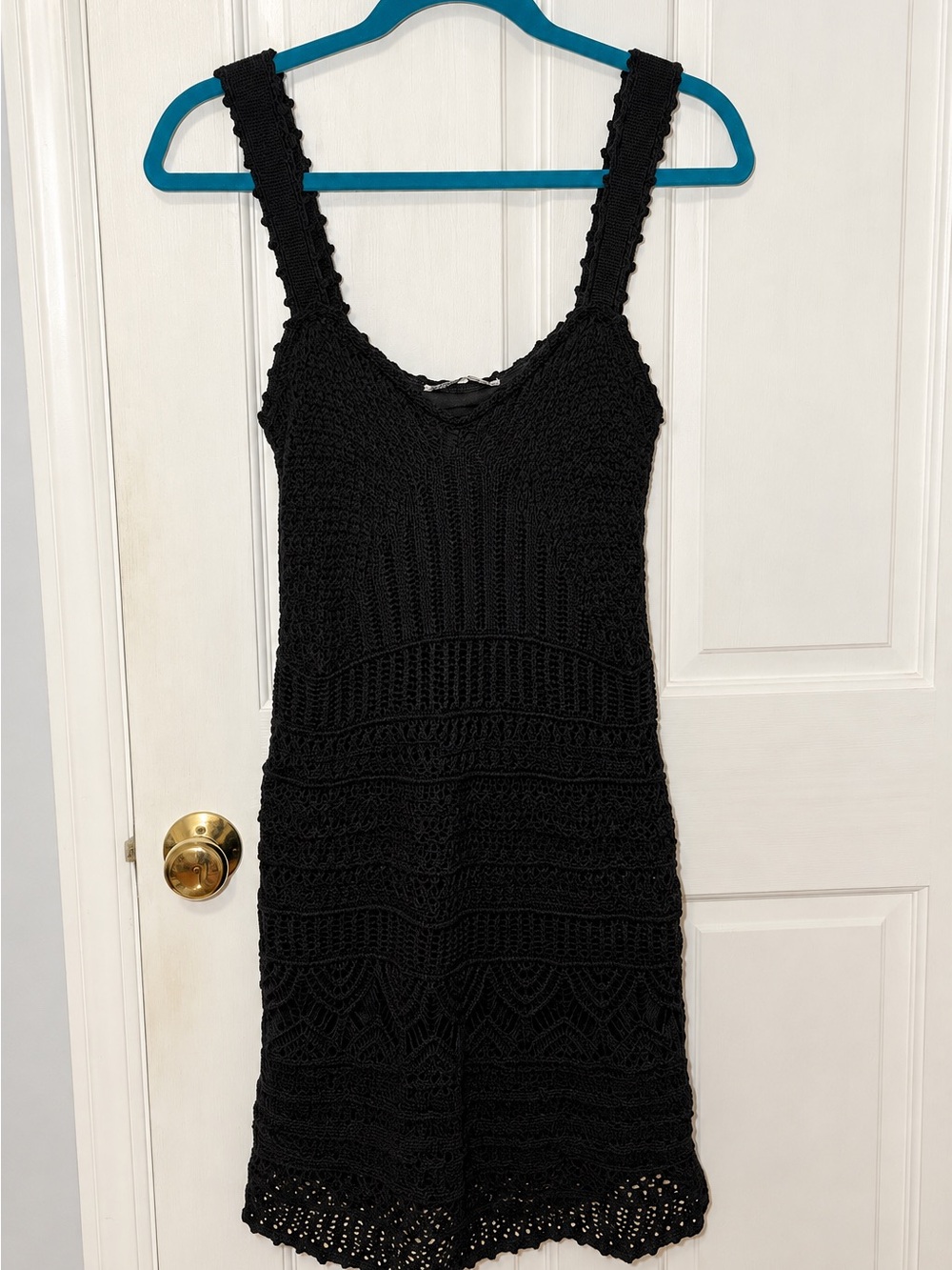 Abercrombie & Fitch Black Crochet Knit Mini Dress Size M